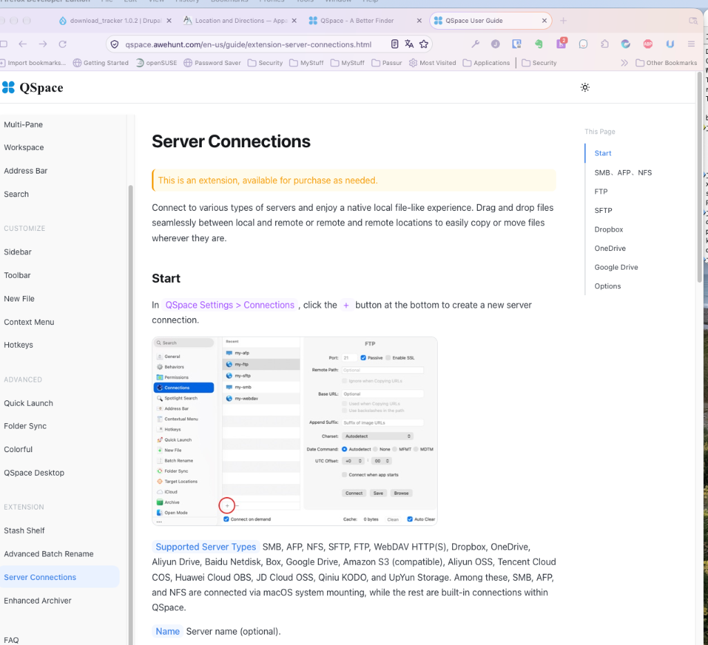 QSpace Server Connections Extension User Guide